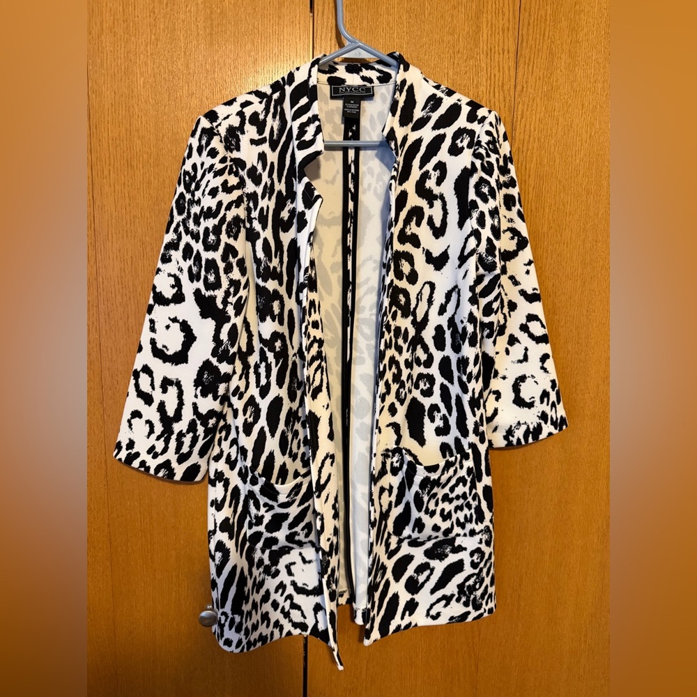 NYC Black and White Leopard Print Jacket